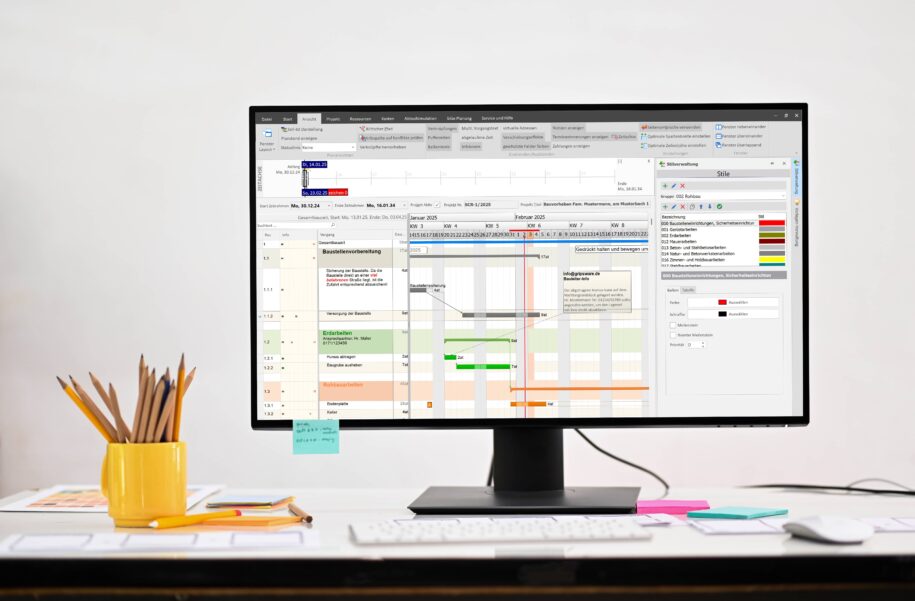 Monitor mit pro-Plan Bauzeitenplaner
